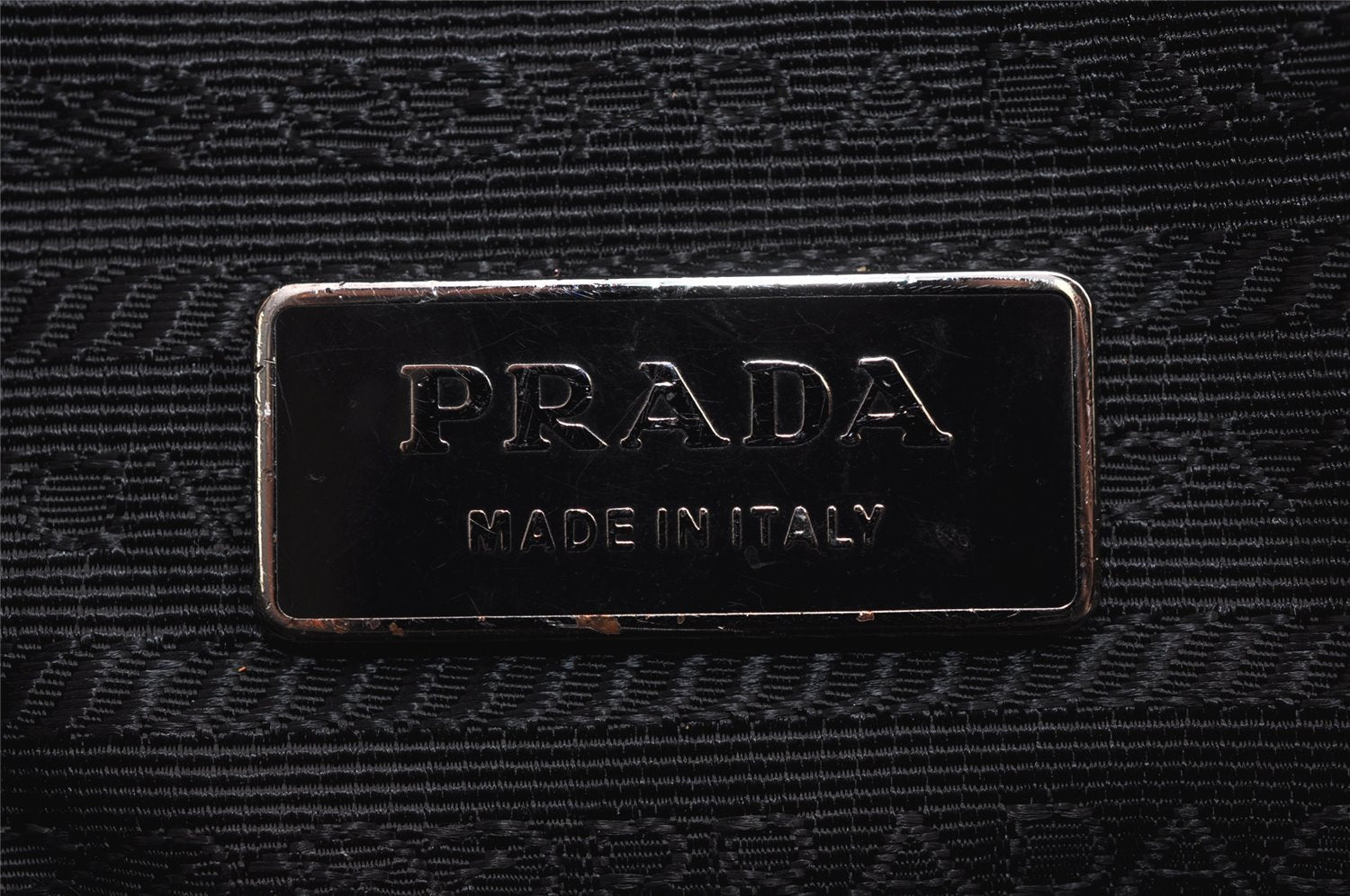 Authentic PRADA Tessuto Gaufre Nylon Leather Shoulder Hand Tote Bag Black 3768J