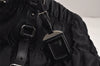 Authentic PRADA Tessuto Gaufre Nylon Leather Shoulder Hand Tote Bag Black 3768J