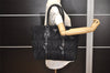 Authentic PRADA Tessuto Gaufre Nylon Leather Shoulder Hand Tote Bag Black 3768J
