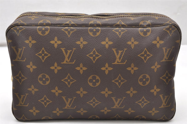 Auth Louis Vuitton Monogram Trousse Toilette 28 Clutch Hand Bag M47522 LV 3768K