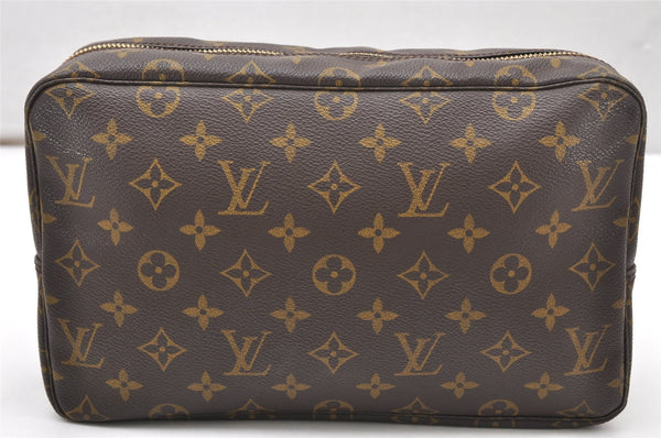 Auth Louis Vuitton Monogram Trousse Toilette 28 Clutch Hand Bag M47522 LV 3768K