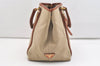Authentic PRADA LOGO JACQUARD Canvas Leather 2Way Tote Bag BN1671 Beige 3769J