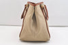 Authentic PRADA LOGO JACQUARD Canvas Leather 2Way Tote Bag BN1671 Beige 3769J