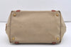 Authentic PRADA LOGO JACQUARD Canvas Leather 2Way Tote Bag BN1671 Beige 3769J