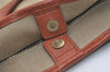 Authentic PRADA LOGO JACQUARD Canvas Leather 2Way Tote Bag BN1671 Beige 3769J