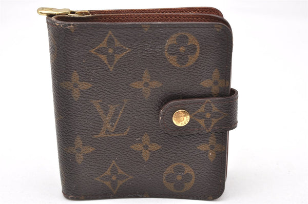 Authentic Louis Vuitton Monogram Compact Zip Bifold Wallet Purse M61667 LV 3769K