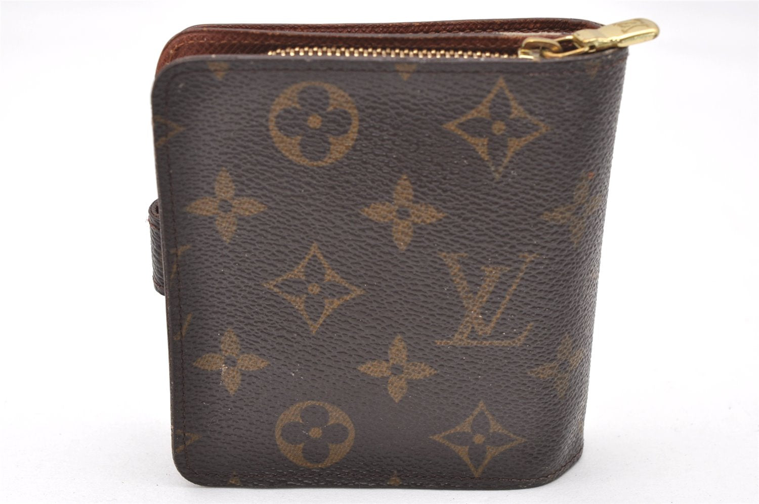 Authentic Louis Vuitton Monogram Compact Zip Bifold Wallet Purse M61667 LV 3769K