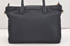 Authentic PRADA Vintage Nylon Tessuto Leather 2Way Shoulder Tote Bag Navy 3770J