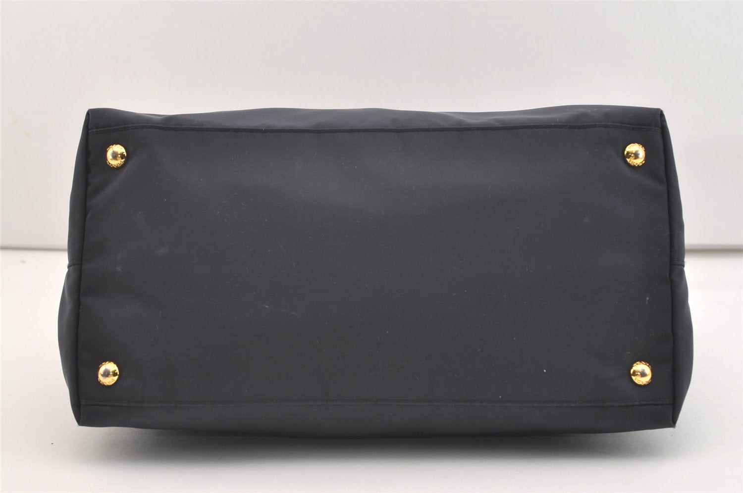 Authentic PRADA Vintage Nylon Tessuto Leather 2Way Shoulder Tote Bag Navy 3770J