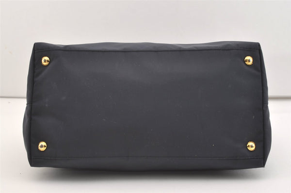 Authentic PRADA Vintage Nylon Tessuto Leather 2Way Shoulder Tote Bag Navy 3770J
