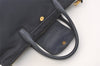 Authentic PRADA Vintage Nylon Tessuto Leather 2Way Shoulder Tote Bag Navy 3770J