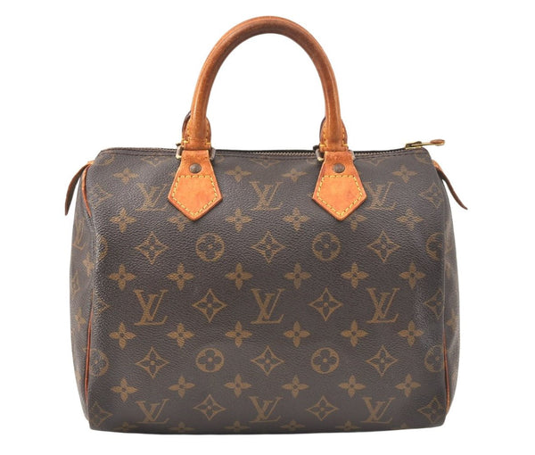 Authentic Louis Vuitton Monogram Speedy 25 Boston Hand Bag M41528 LV 3770K