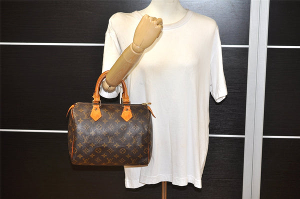 Authentic Louis Vuitton Monogram Speedy 25 Boston Hand Bag M41528 LV 3770K