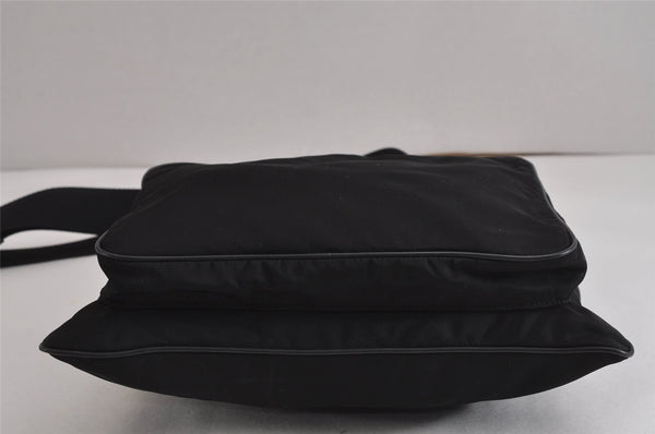 Authentic PRADA Nylon Tessuto Leather Shoulder Cross Body Bag Purse Black 3772J