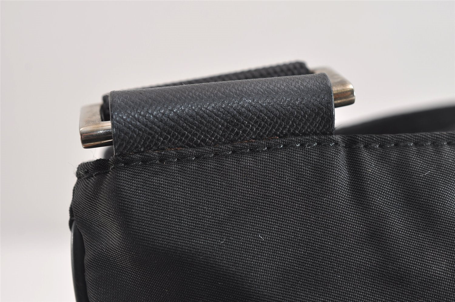 Authentic PRADA Nylon Tessuto Leather Shoulder Cross Body Bag Purse Black 3772J