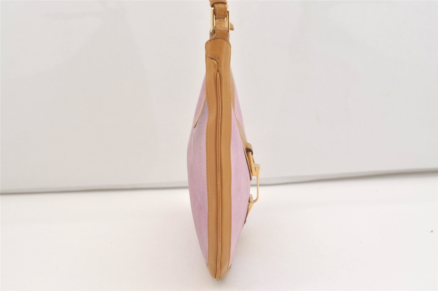 Authentic GUCCI Vintage Shoulder Hand Bag Purse Suede 0014128 Pink 3773J