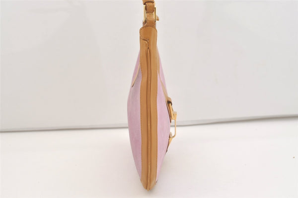 Authentic GUCCI Vintage Shoulder Hand Bag Purse Suede 0014128 Pink 3773J