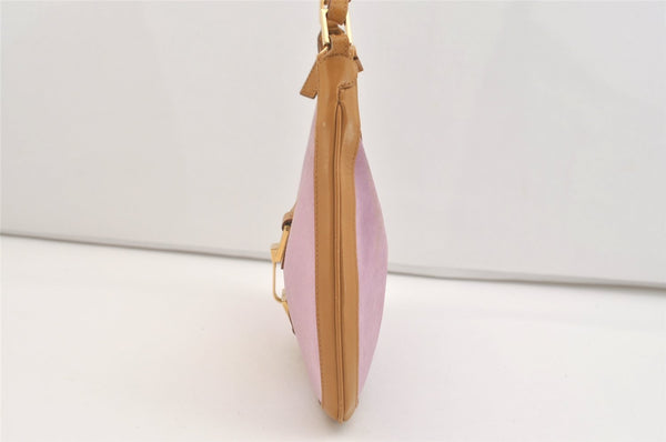 Authentic GUCCI Vintage Shoulder Hand Bag Purse Suede 0014128 Pink 3773J