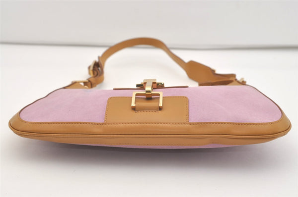 Authentic GUCCI Vintage Shoulder Hand Bag Purse Suede 0014128 Pink 3773J