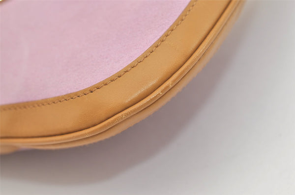 Authentic GUCCI Vintage Shoulder Hand Bag Purse Suede 0014128 Pink 3773J