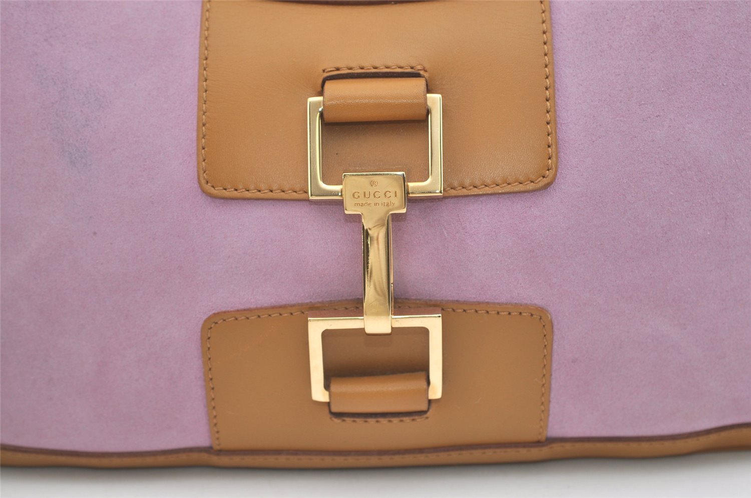 Authentic GUCCI Vintage Shoulder Hand Bag Purse Suede 0014128 Pink 3773J