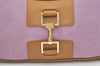 Authentic GUCCI Vintage Shoulder Hand Bag Purse Suede 0014128 Pink 3773J