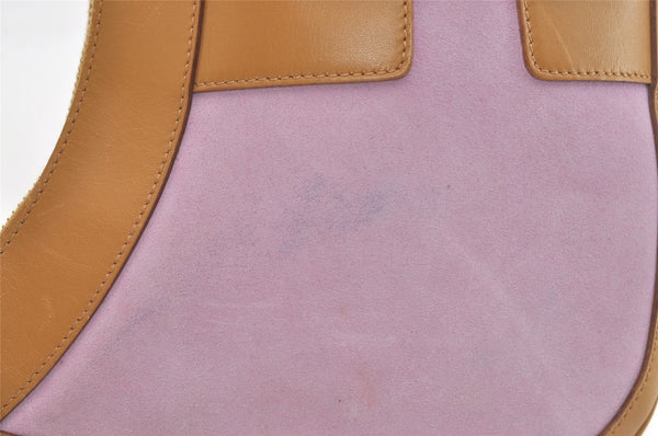 Authentic GUCCI Vintage Shoulder Hand Bag Purse Suede 0014128 Pink 3773J
