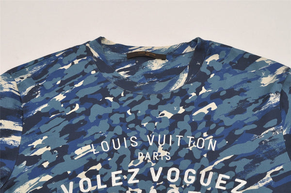 Authentic Louis Vuitton Cotton Short Sleeve T-Shirt USA Size 40 Blue 3774J