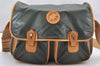 Authentic HUNTING WORLD Shoulder Bag Battue Cloth Nylon Leather Khaki 3774K