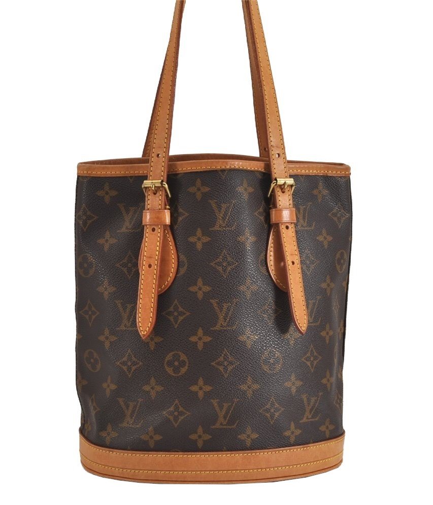 Authentic Louis Vuitton Monogram Bucket PM Shoulder Tote Bag M42238 LV 3776J