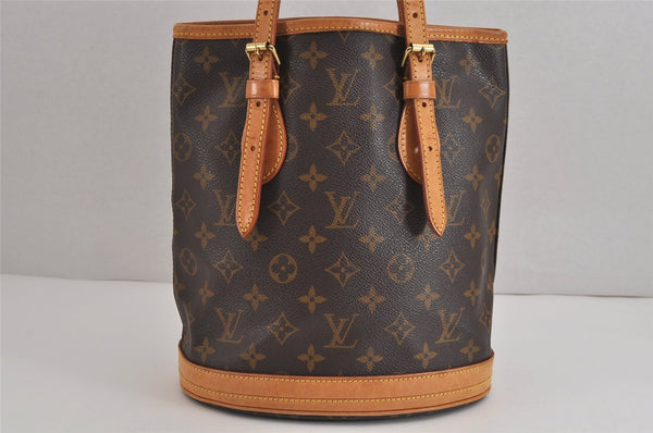 Authentic Louis Vuitton Monogram Bucket PM Shoulder Tote Bag M42238 LV 3776J