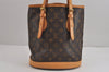 Authentic Louis Vuitton Monogram Bucket PM Shoulder Tote Bag M42238 LV 3776J