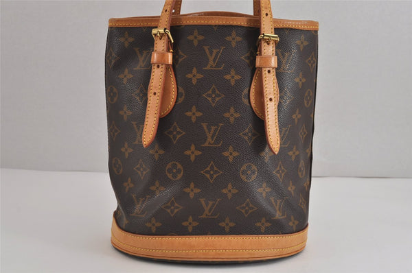 Authentic Louis Vuitton Monogram Bucket PM Shoulder Tote Bag M42238 LV 3776J