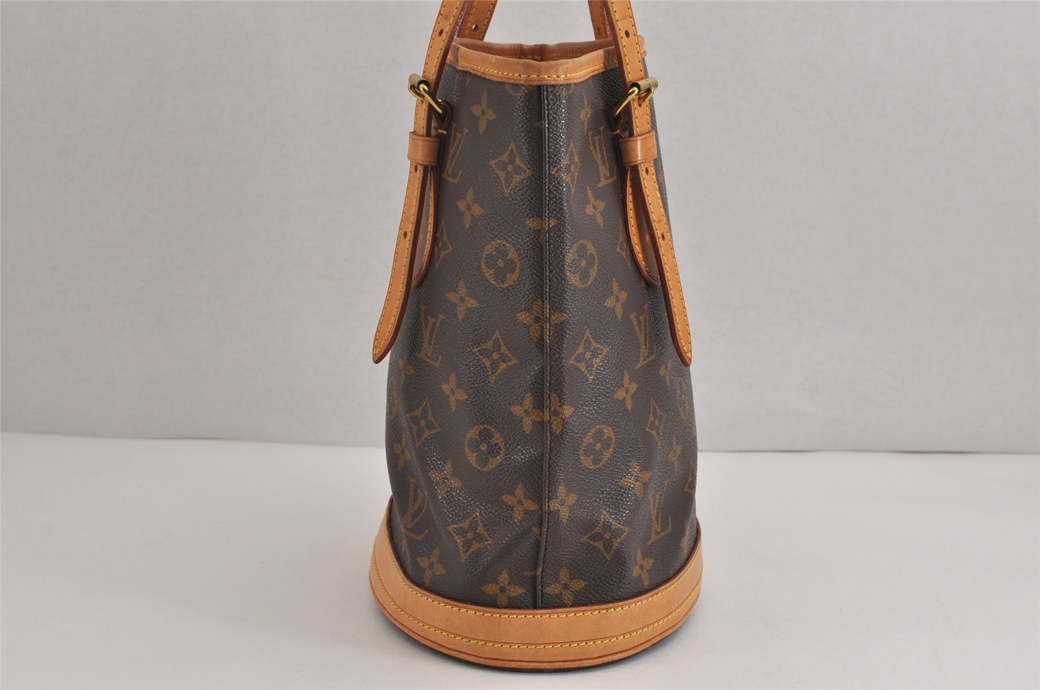 Authentic Louis Vuitton Monogram Bucket PM Shoulder Tote Bag M42238 LV 3776J