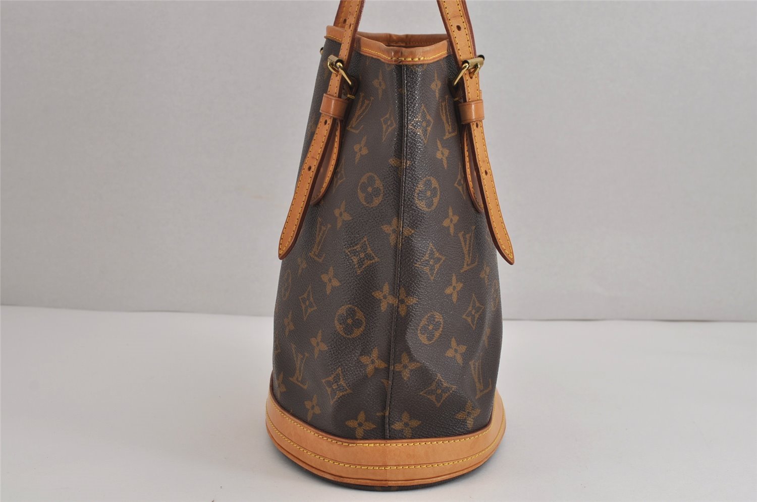 Authentic Louis Vuitton Monogram Bucket PM Shoulder Tote Bag M42238 LV 3776J