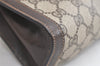 Authentic GUCCI Web Sherry Line Clutch Hand Bag Purse GG PVC Leather Brown 3776K