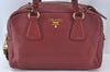 Authentic PRADA Leather Nappa Shoulder Hand Bag Red 3777J