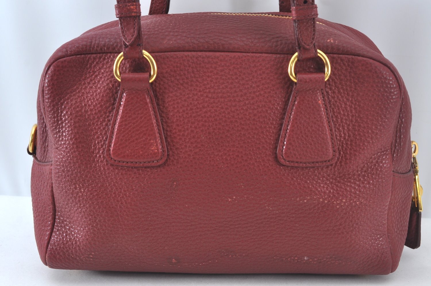 Authentic PRADA Leather Nappa Shoulder Hand Bag Red 3777J