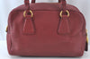 Authentic PRADA Leather Nappa Shoulder Hand Bag Red 3777J