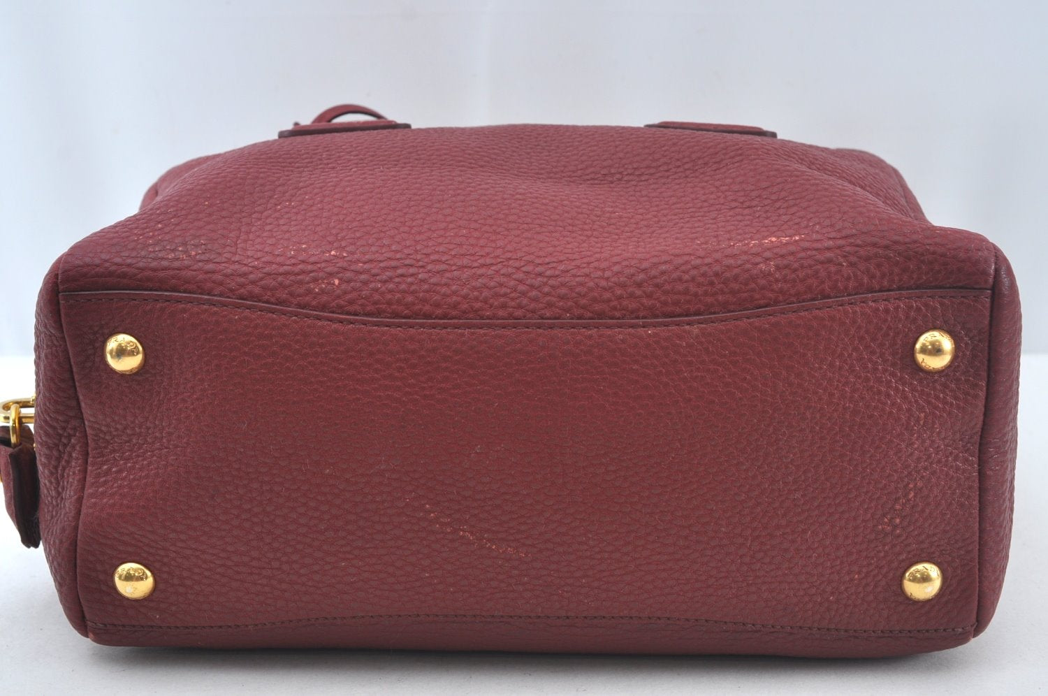 Authentic PRADA Leather Nappa Shoulder Hand Bag Red 3777J