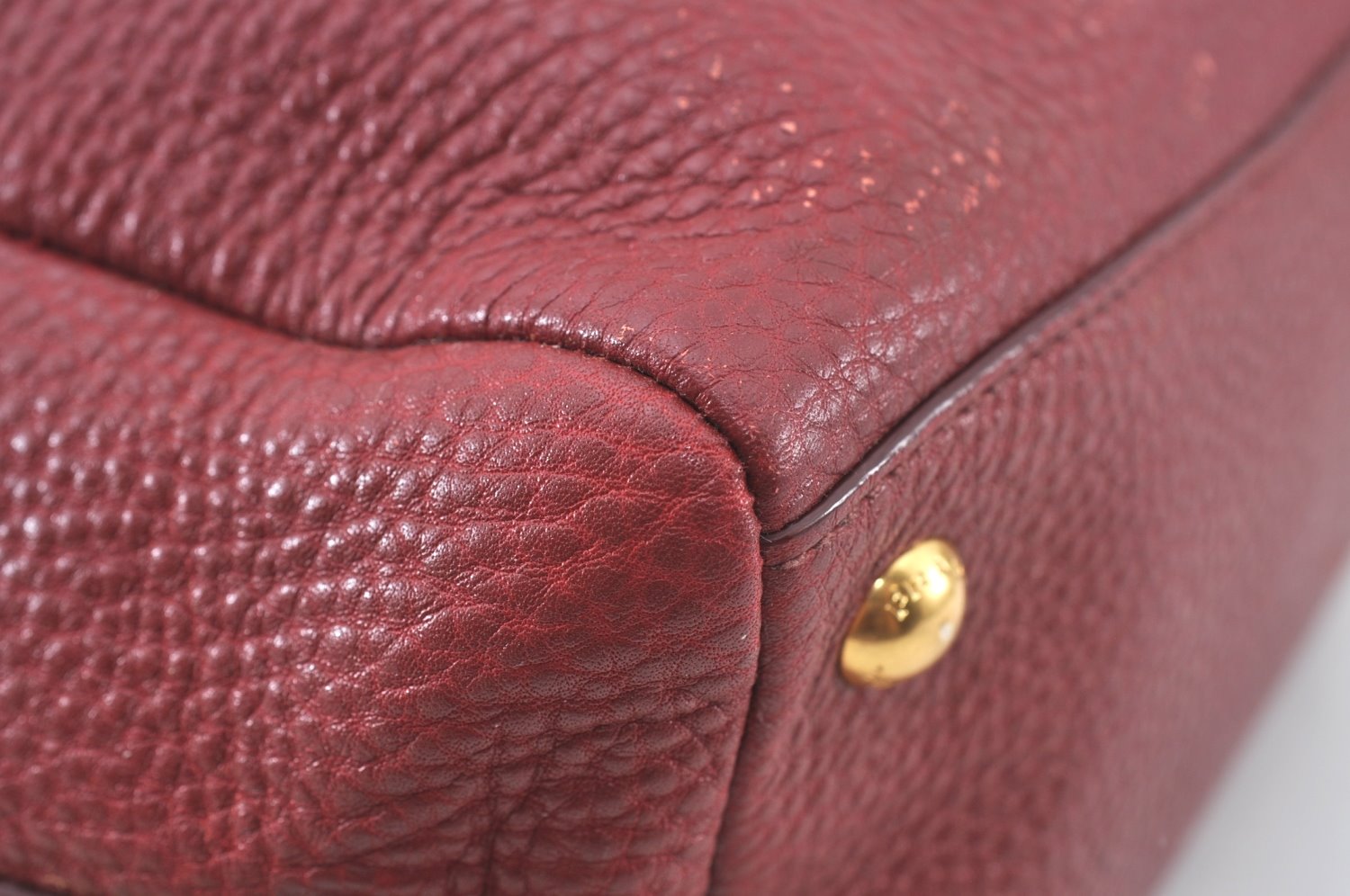 Authentic PRADA Leather Nappa Shoulder Hand Bag Red 3777J