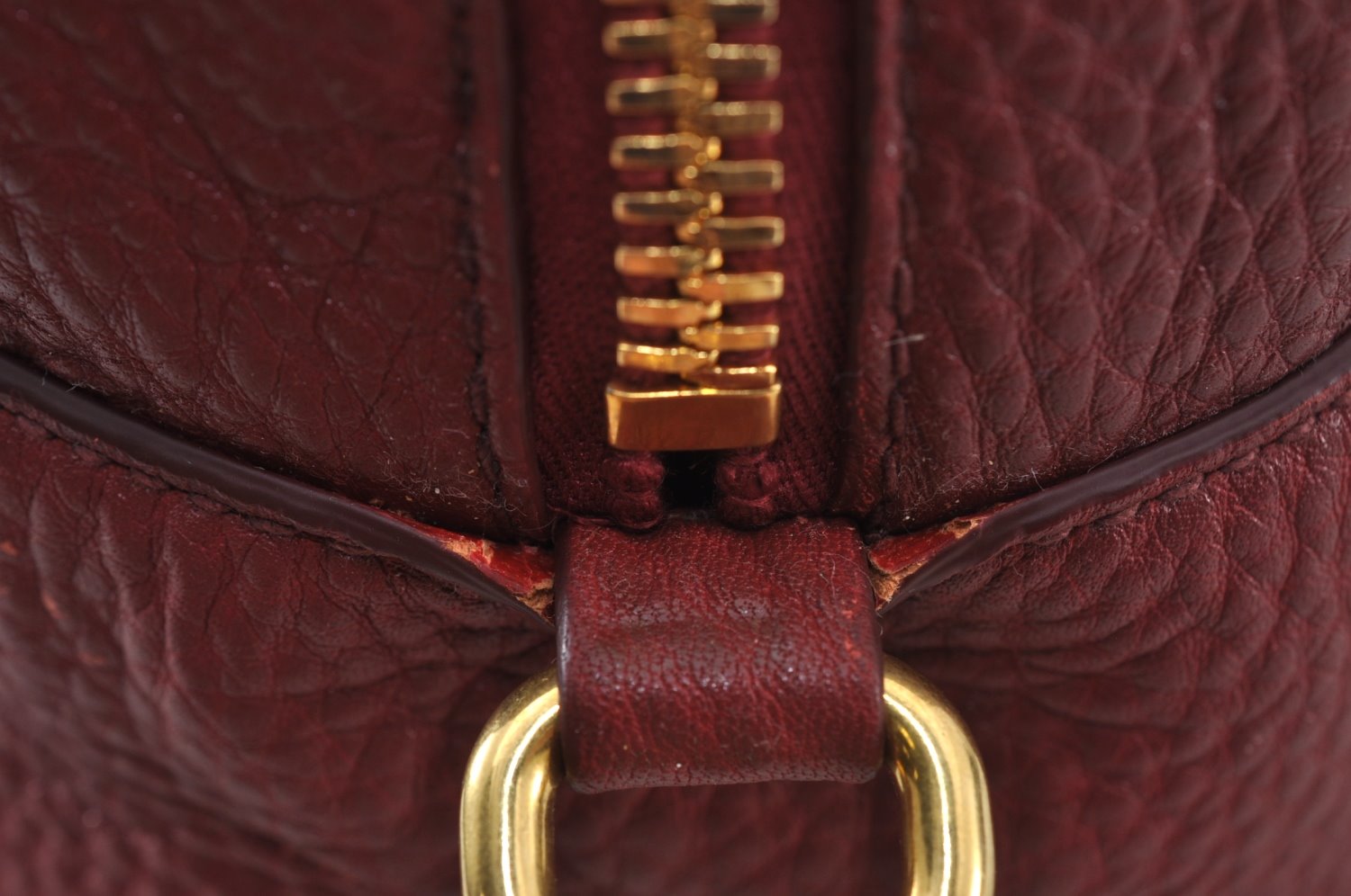 Authentic PRADA Leather Nappa Shoulder Hand Bag Red 3777J
