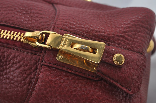 Authentic PRADA Leather Nappa Shoulder Hand Bag Red 3777J