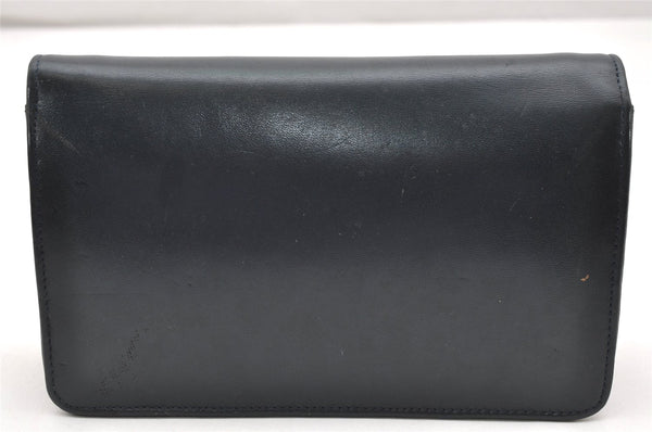Authentic Christian Dior Chain Shoulder Cross Body Bag Leather Navy Blue 3777K
