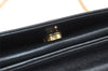 Authentic Christian Dior Chain Shoulder Cross Body Bag Leather Navy Blue 3777K