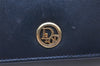 Authentic Christian Dior Chain Shoulder Cross Body Bag Leather Navy Blue 3777K