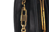 Authentic Christian Dior Chain Shoulder Cross Body Bag Leather Navy Blue 3777K