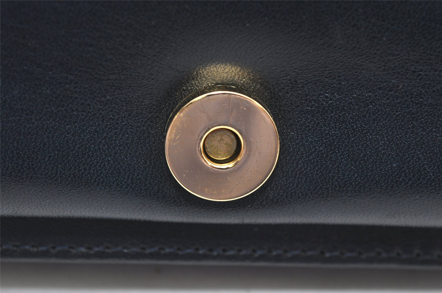 Authentic Christian Dior Chain Shoulder Cross Body Bag Leather Navy Blue 3777K