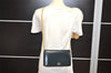 Authentic Christian Dior Chain Shoulder Cross Body Bag Leather Navy Blue 3777K