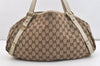 Authentic GUCCI Abbey Shoulder Tote Bag GG Canvas Leather 130736 Brown 3778J